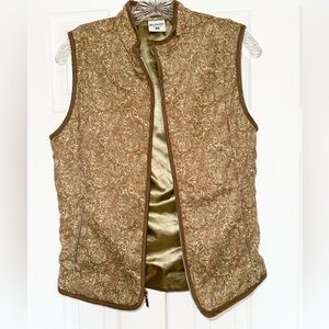 Columbia Tan Paisley Quilted Vest River Resort Small